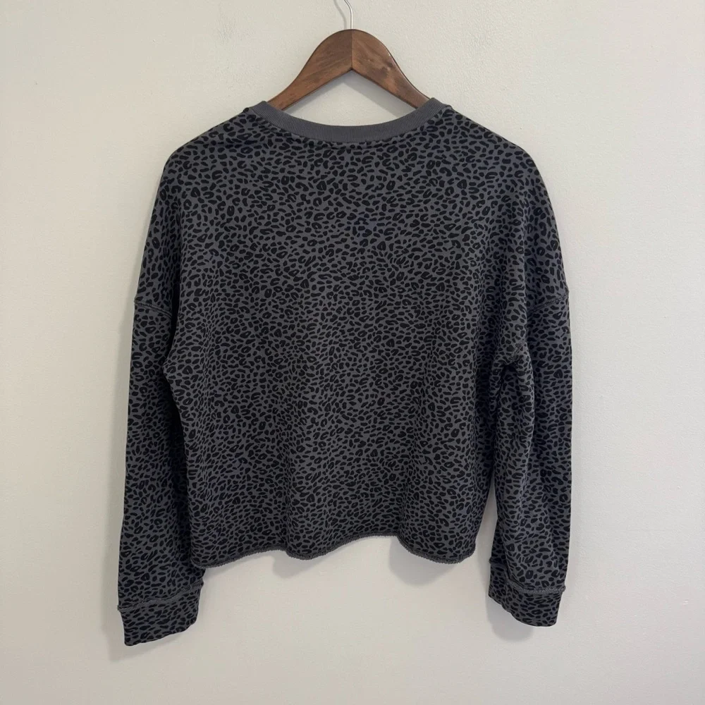 ATM Anthony Thomas Melillo French Terry Leopard Print Sweater